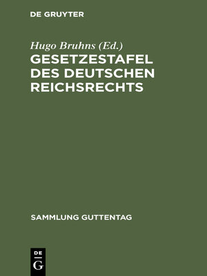 cover image of Gesetzestafel des deutschen Reichsrechts